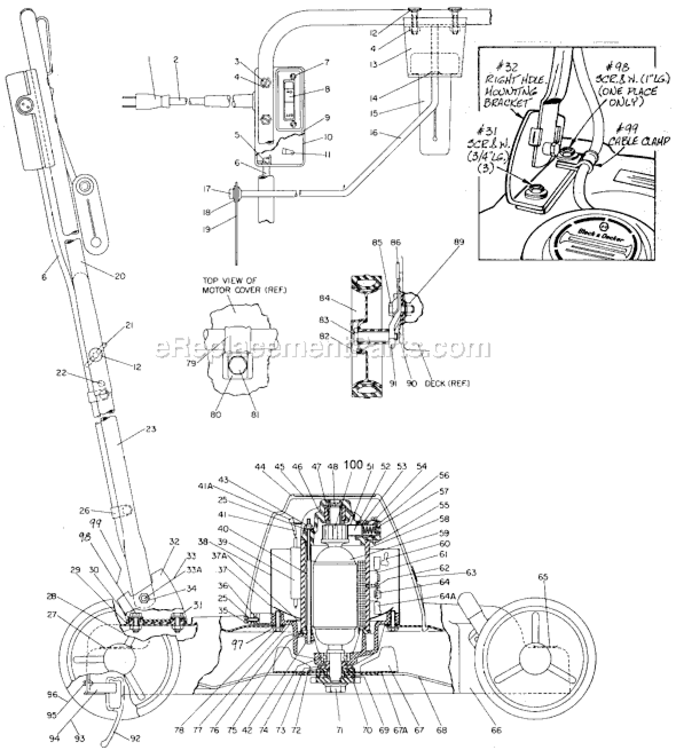 Page A Diagram and Parts List for 8010 Type 2 Black and Decker Lawn Mower